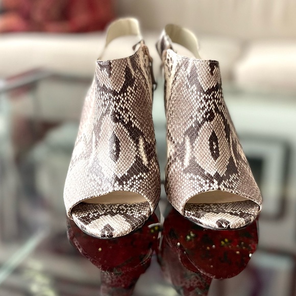 Cole Haan Snakeskin Print Slingback Mules Heels 7.5 Open Toe - Picture 10 of 11